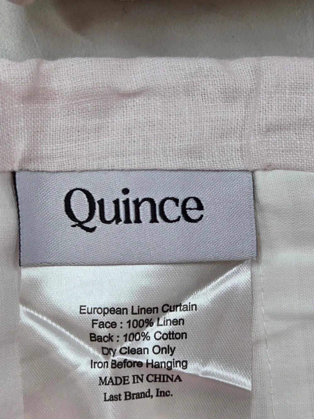 NWT QUINCE Set Of 2 48x96 European Linen Curtains Vintage Blush 9016